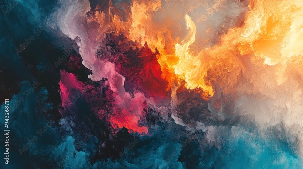 Abstract fiery clouds in the sky Abstract fiery clouds in the sky