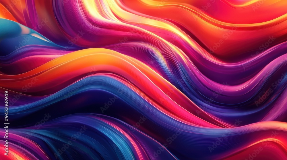 Vibrant multicolored abstract waves with intricate lines and dynamic motion in warm and cool tones Generative AI Vibrant multicolored abstract waves with intricate lines and dynamic motion in warm and cool tones Generative AI