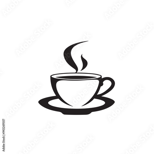 Black White Coffee Stock Illustrations. Coffee cup logo on White background