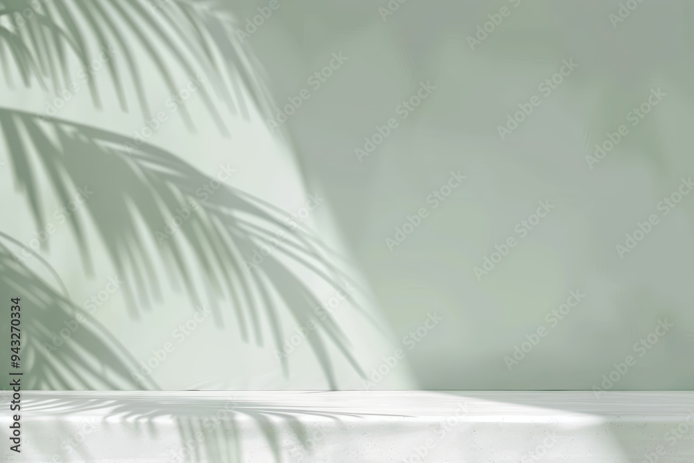 Palm leaf shadow on wall Palm leaf shadow on wall
