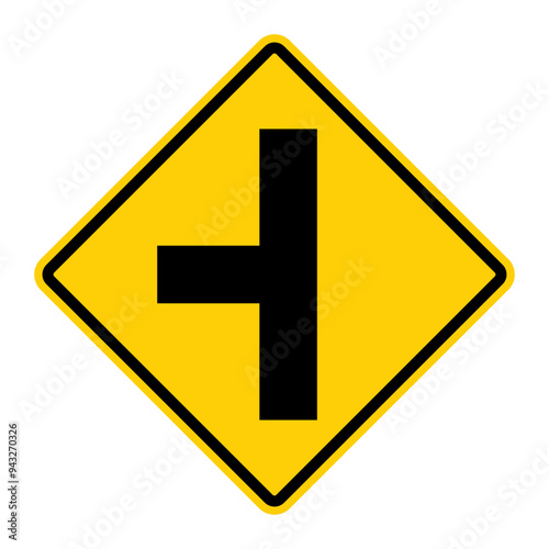 Side Road Intersection road sign. Vector