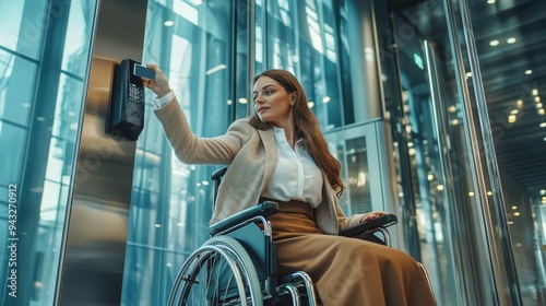 The professional woman in wheelchair