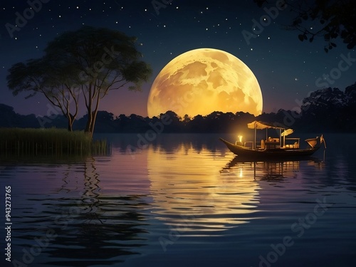 moon over the lake