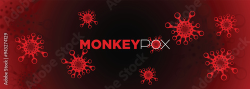 Monkeypox or mpox is a virus that infects humans through transmission from animals. web banner, header, and background cover for orthopoxvirus infectious zoonotic diseases