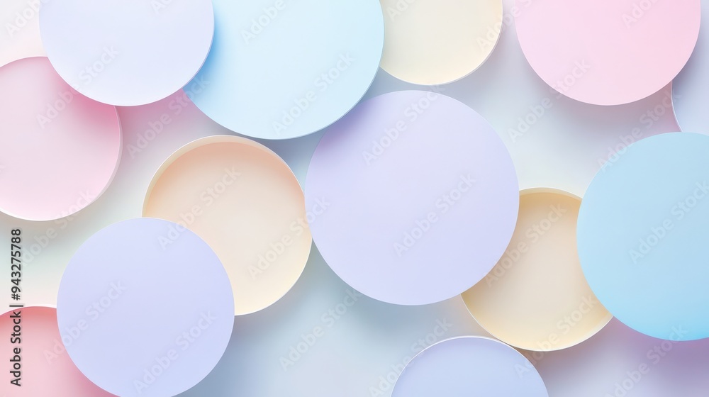 Pastel circles are arranged on a light backdrop, creating a vibrant and modern decorative design perfect for various creative applications Pastel circles are arranged on a light backdrop, creating a vibrant and modern decorative design perfect for various creative applications