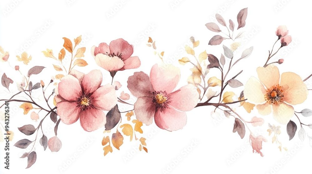 Watercolor flower illustration Handcrafted arrangement Extensive collection of watercolor elements suitable for textiles wallpapers design projects and greeting cards Watercolor flower illustration Handcrafted arrangement Extensive collection of watercolor elements suitable for textiles wallpapers design projects and greeting cards