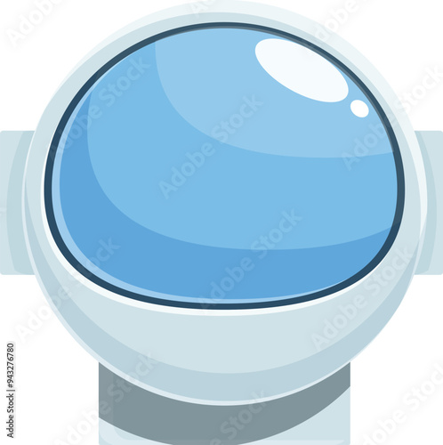 Astronaut helmet is reflecting the blue vastness of space, hinting at the wonders of space exploration