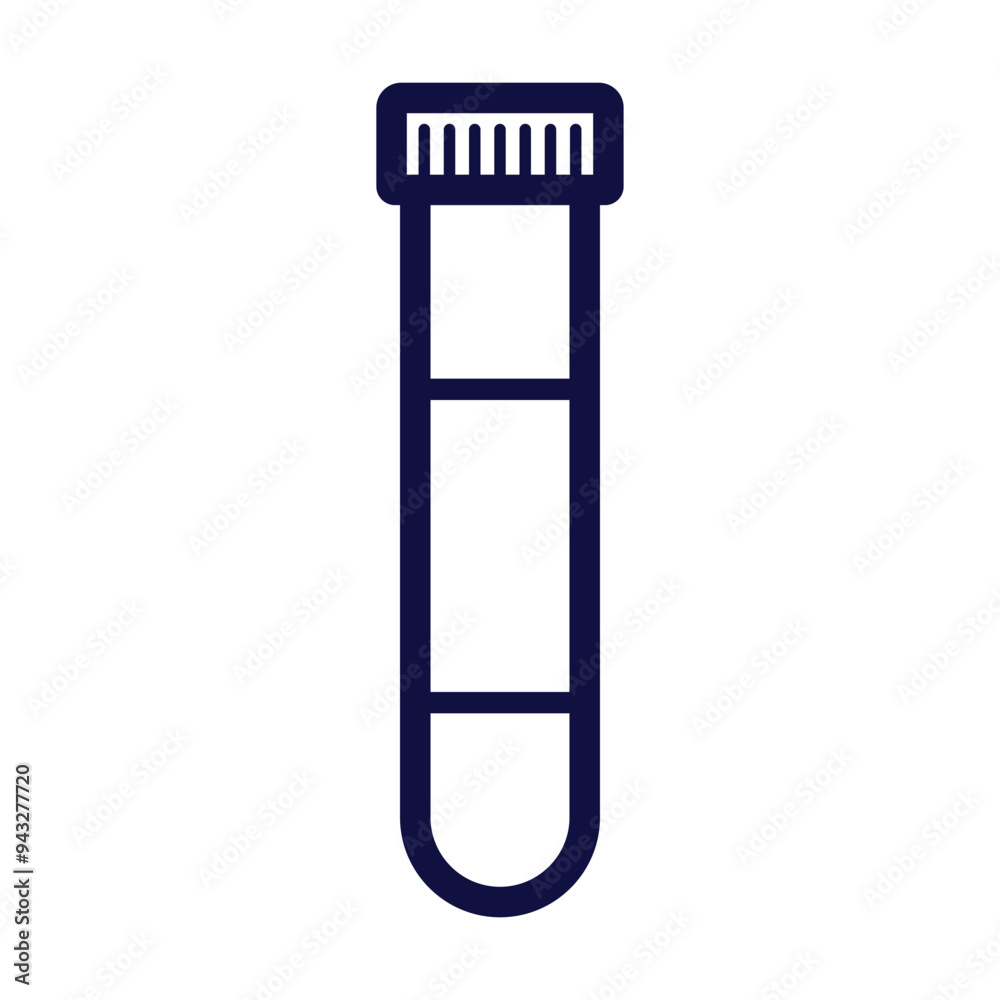 Outline of test tube. Medical icon. Vector illustration isolated on white background Outline of test tube. Medical icon. Vector illustration isolated on white background
