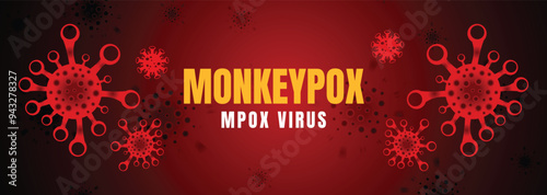 Monkeypox or mpox is a virus that infects humans through transmission from animals. web banner, header, and background cover for orthopoxvirus infectious zoonotic diseases