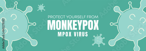 Monkeypox or mpox is a virus that infects humans through transmission from animals. web banner, header, and background cover for orthopoxvirus infectious zoonotic diseases