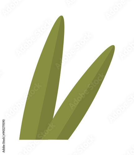 A minimalist graphic of green blades on a white background, representing nature, environmental purity, sustainability, and balance. Suitable for eco-friendly and environmental visuals.