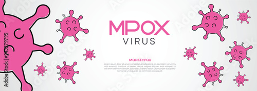 Monkeypox or mpox is a virus that infects humans through transmission from animals. web banner, header, and background cover for orthopoxvirus infectious zoonotic diseases