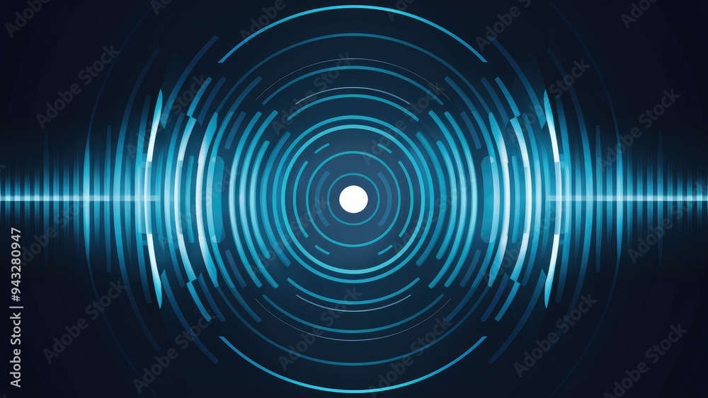 Abstract representation of radio waves on a dark background. Abstract representation of radio waves on a dark background.