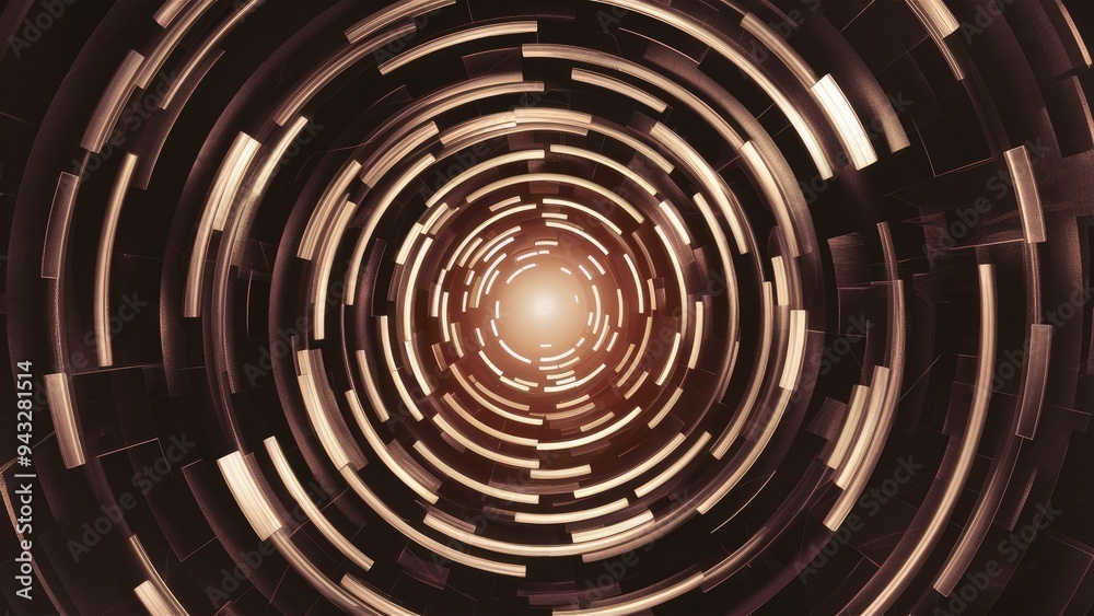 Fototapeta premium Abstract spiral design with bright light at the end.