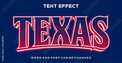 Texas editable text effect