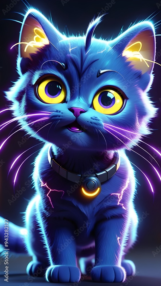 cat with eyes on a black background cat with eyes on a black background