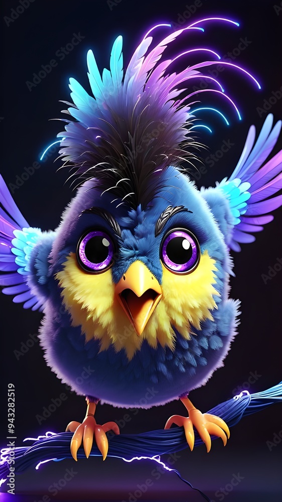 Fototapeta premium owl on a blue background