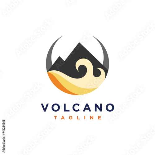 Volcano logo, maountain logo design