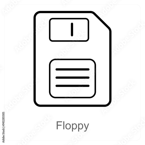 Floppy and disk icon concept
