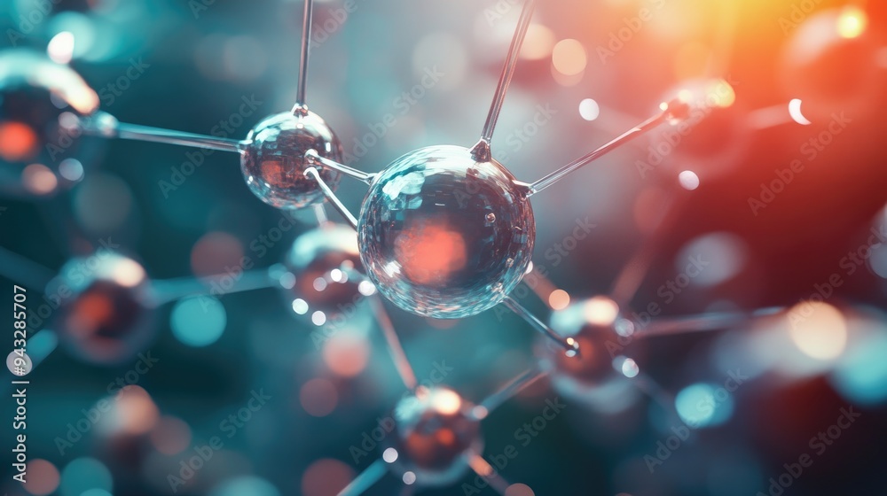 Abstract molecular structures on a scientific background presented in a 3D illustration Abstract molecular structures on a scientific background presented in a 3D illustration