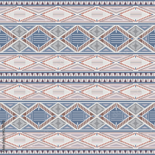 Navajo tribal vector seamless pattern. Native American ornament. Ethnic South Western decor style.  Vector seamless pattern. Mexican blanket, rug. Woven carpet illustration