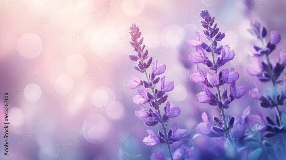 Purple Blooming Flowers, A calming watercolor image featuring vibrant purple flowers blooming against a soft, blurred background, perfect for nature themes Purple Blooming Flowers, A calming watercolor image featuring vibrant purple flowers blooming against a soft, blurred background, perfect for nature themes