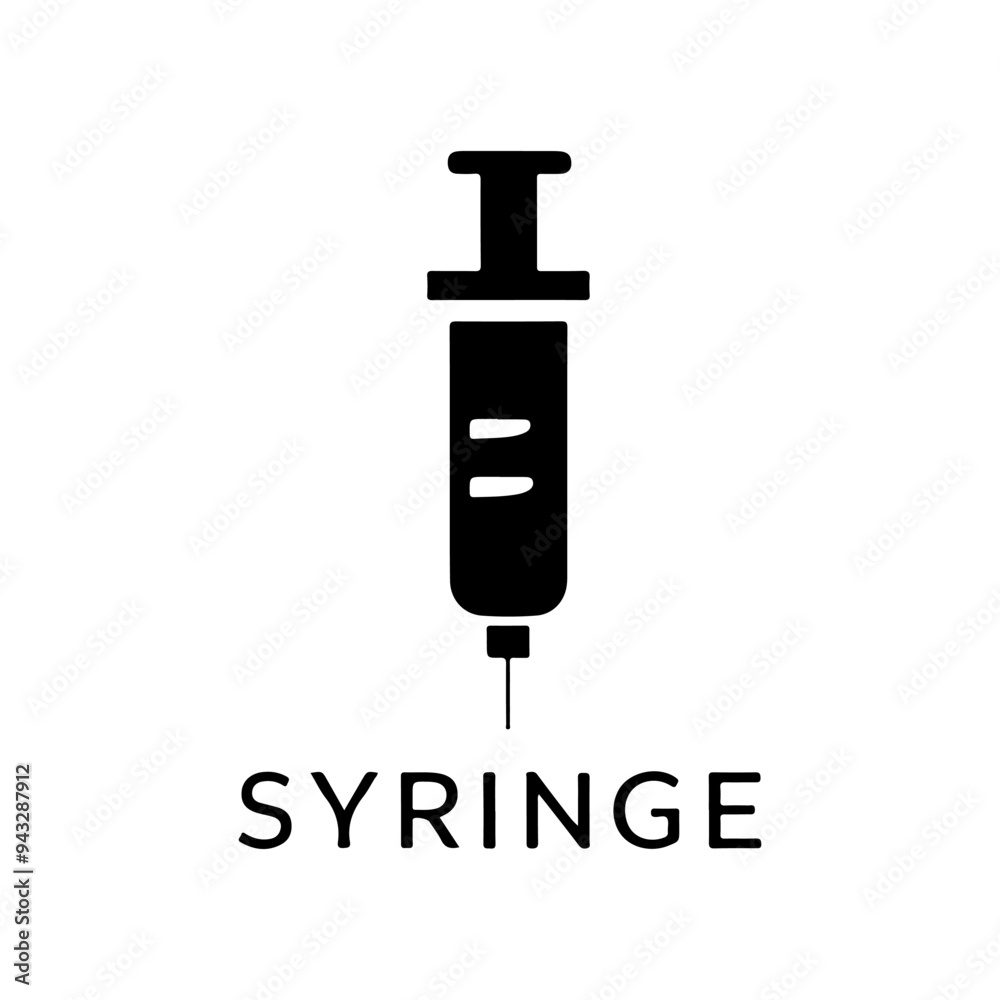 Syringe Silhouette Vector – Medical Injection Icon for Healthcare Design Syringe Silhouette Vector – Medical Injection Icon for Healthcare Design