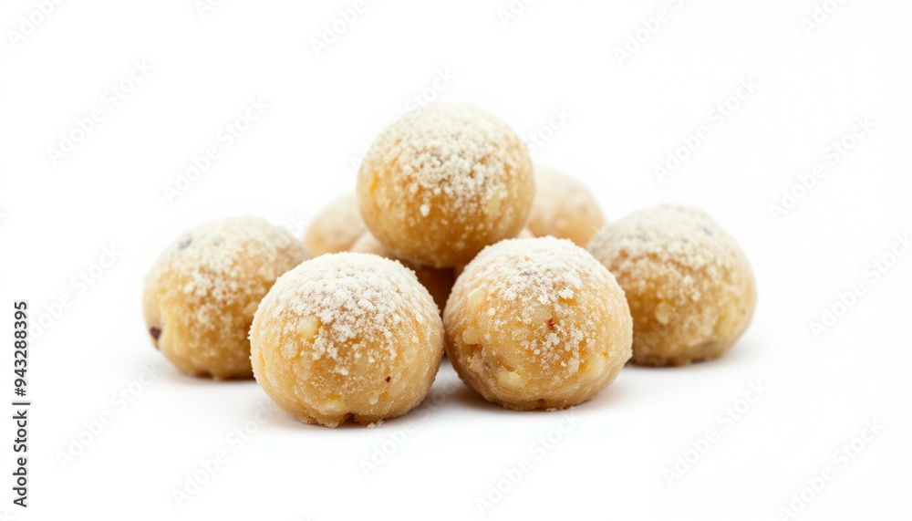 Laddu Indian Dessert Isolated on White Background Laddu Indian Dessert Isolated on White Background