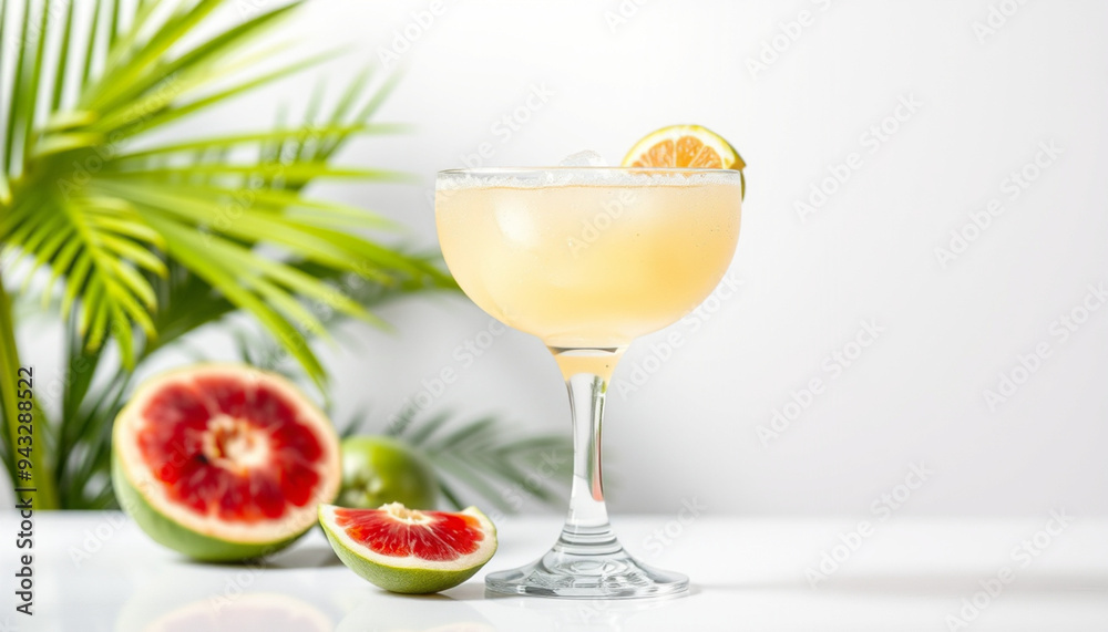 Frozen Daiquiri Cocktail Isolated on White Background Frozen Daiquiri Cocktail Isolated on White Background