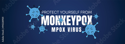 Monkeypox or mpox is a virus that infects humans through transmission from animals. web banner, header, and background cover for orthopoxvirus infectious zoonotic diseases