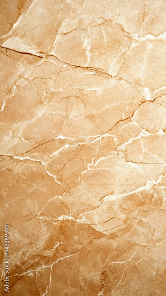 Fototapeta premium Detailed close-up texture of polished beige marble surface with intricate veins