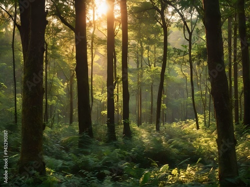 Wallpaper Mural sunset in the forest Torontodigital.ca