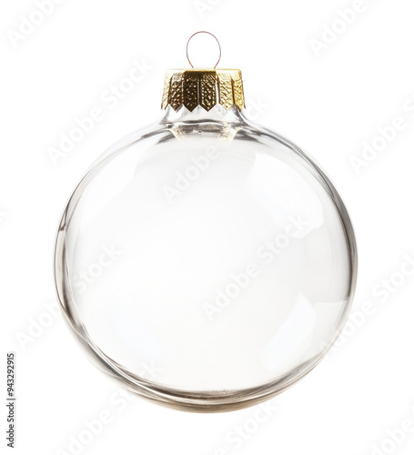 PNG Elegant clear glass Christmas ornament