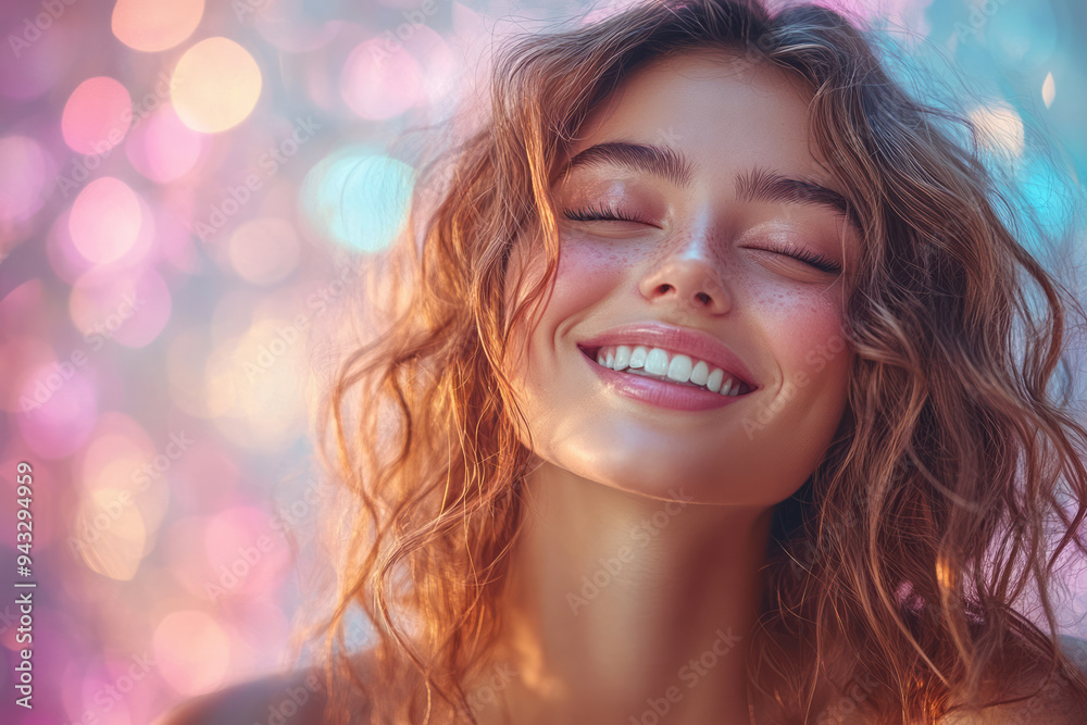 A radiant smile with glowing aura, symbolizing pure happiness, on a pastel backdrop, A radiant smile with glowing aura, symbolizing pure happiness, on a pastel backdrop,