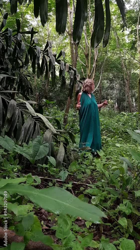 Flight of soul Woman Intuitive slow dancing. In love with wild Nature. Energy of fresh after rain Flight of soul Woman Intuitive slow dancing. In love with wild Nature. Energy of fresh after rain