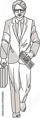 vector sketch illustration silhouette design cartoon image of millennial worker employee character