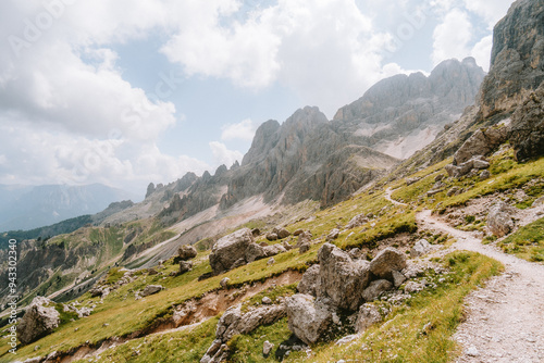 mountainside view in italy seiser alm alpe de susi mountains alps