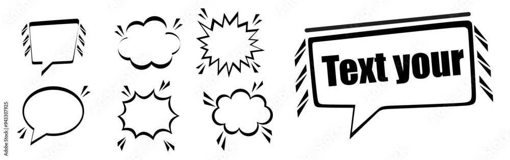 Cartoon comic speech bubble collection. Set of comic speech bubble with halftone. Cartoon cloud collection. Comic speech bubble frame Cartoon comic speech bubble collection. Set of comic speech bubble with halftone. Cartoon cloud collection. Comic speech bubble frame