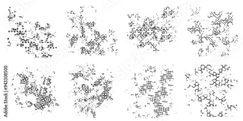 Grunge rough monochrome texture patterns
