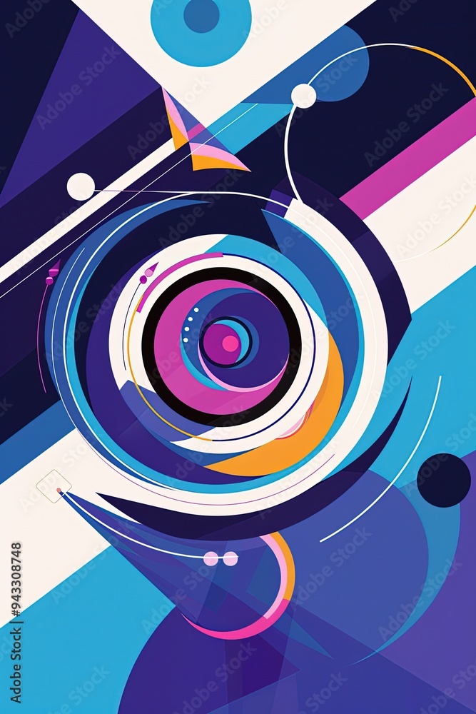 Fototapeta premium book cover with geometric shapes arranged in a mosaic-like pattern, symbolizing the diverse experiences encountered