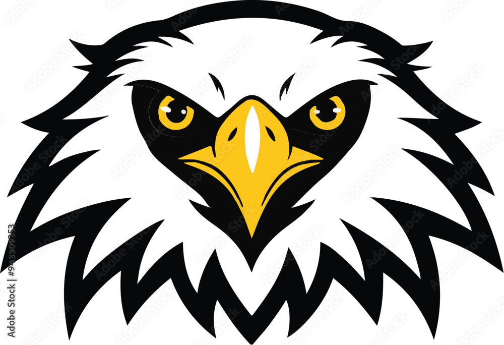 Fototapeta premium falcon, crow, eagle head vector illustrator.