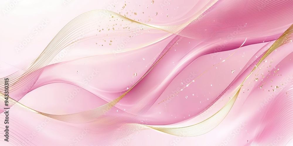 Obraz premium Pink & gold abstract waves