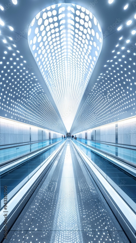 Obraz premium moving escalator in subway