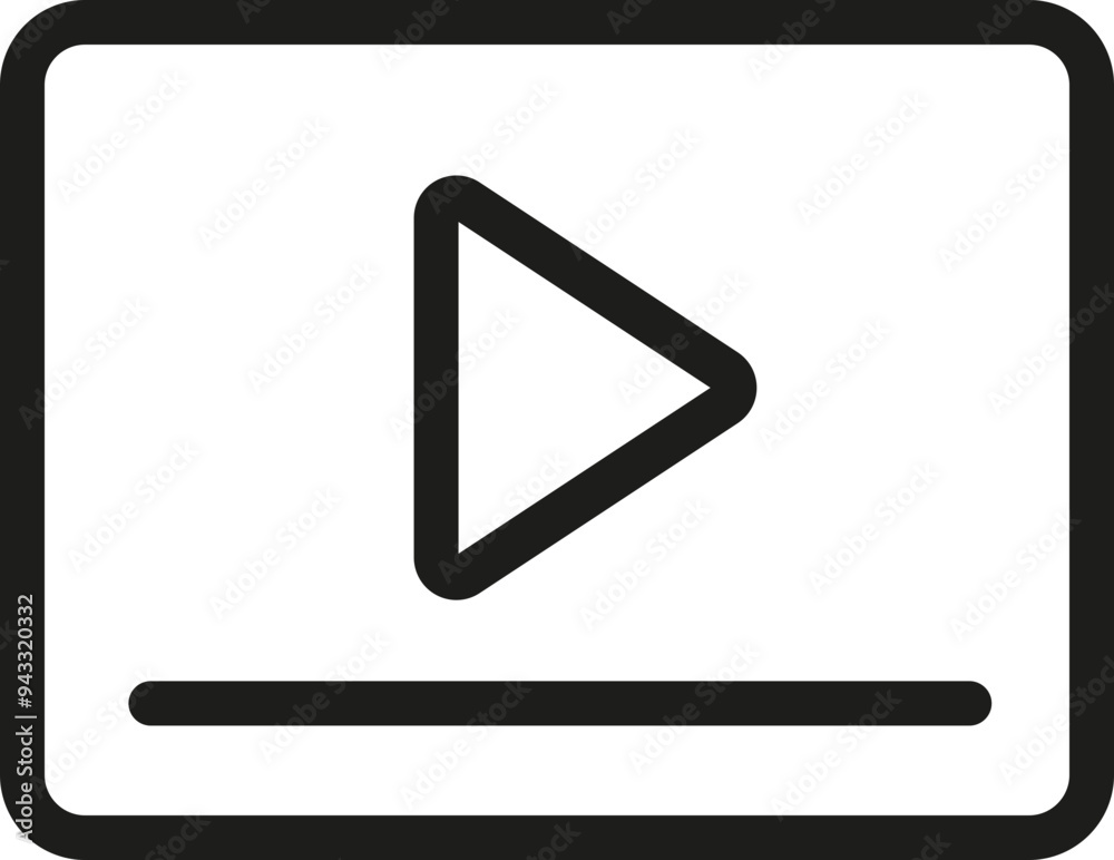 Video player icon. Linear style. Video player icon. Linear style.