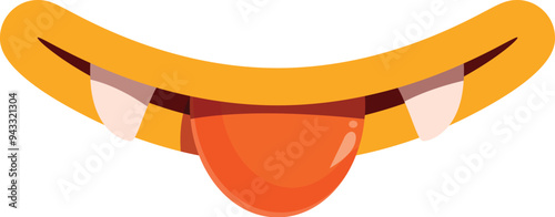 Cartoon monster mouth showing teeth and sticking out tongue