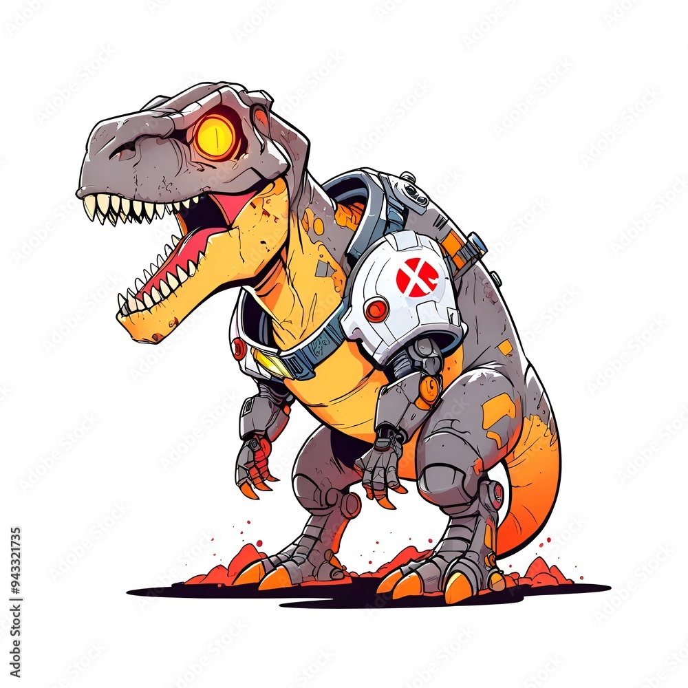 Robotic Dinosaur Illustration