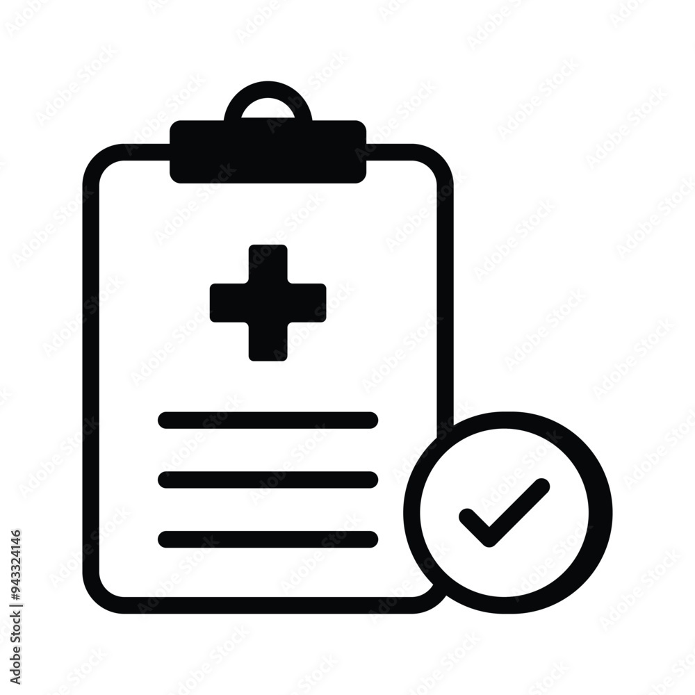 Medicine prescription with clipboard, and vector of medical record Medicine prescription with clipboard, and vector of medical record