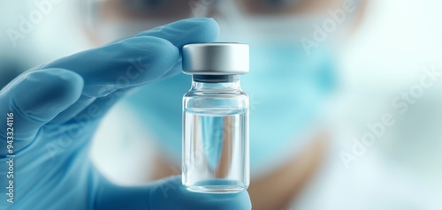 Close-up of a healthcare professional holding a vaccine vial, showcasing modern medical practices and sterile environments.