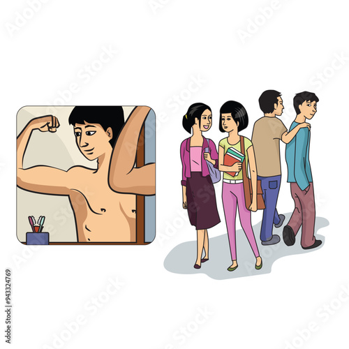 Physical and emotional changes in men during puberty