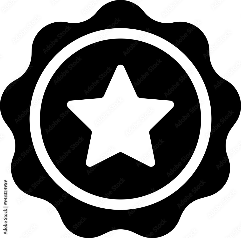 Quality stamp icon. Silhouette style. Quality stamp icon. Silhouette style.